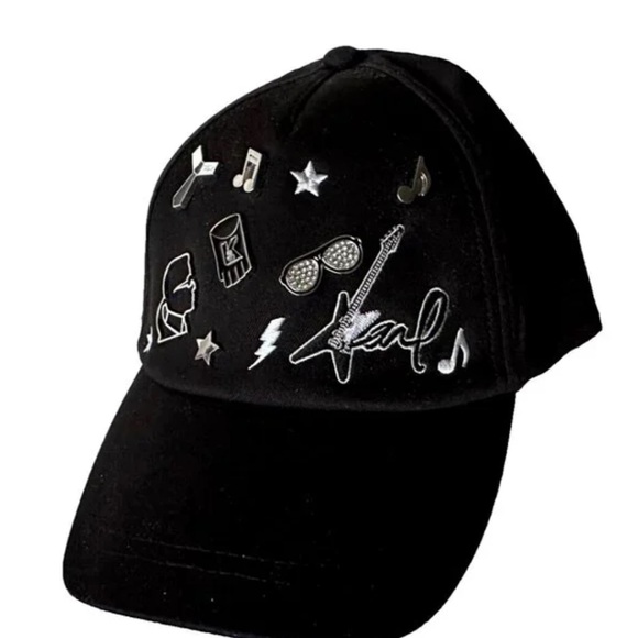 Karl Lagerfeld Black Hat with Silver Details - Picture 2 of 7